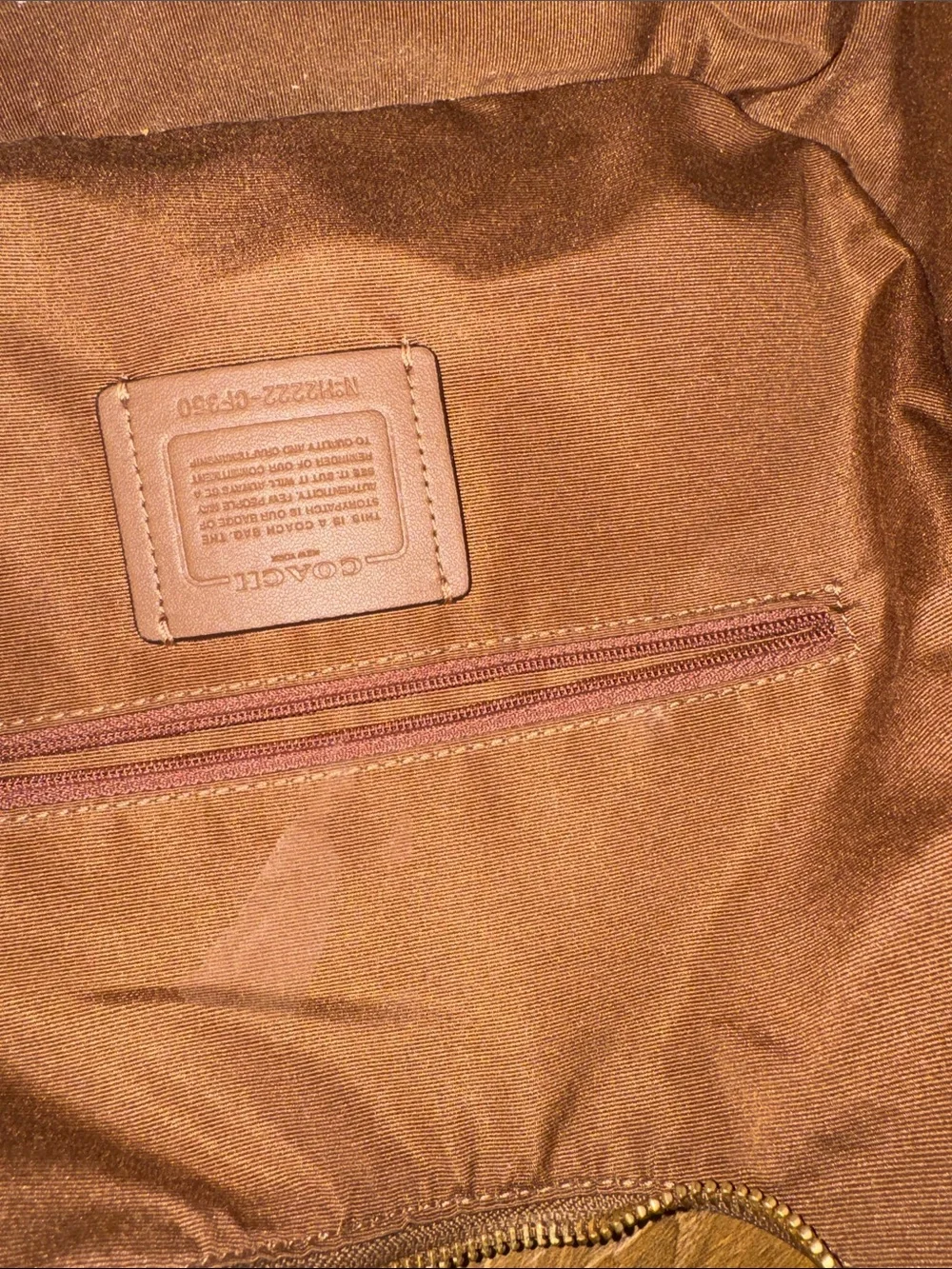 Coach Brown Signature Canvas Shoulder Bag with Black Strap